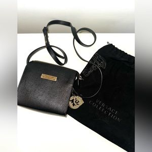 Versace Collection- Black Saffiano Leather Crossbody
